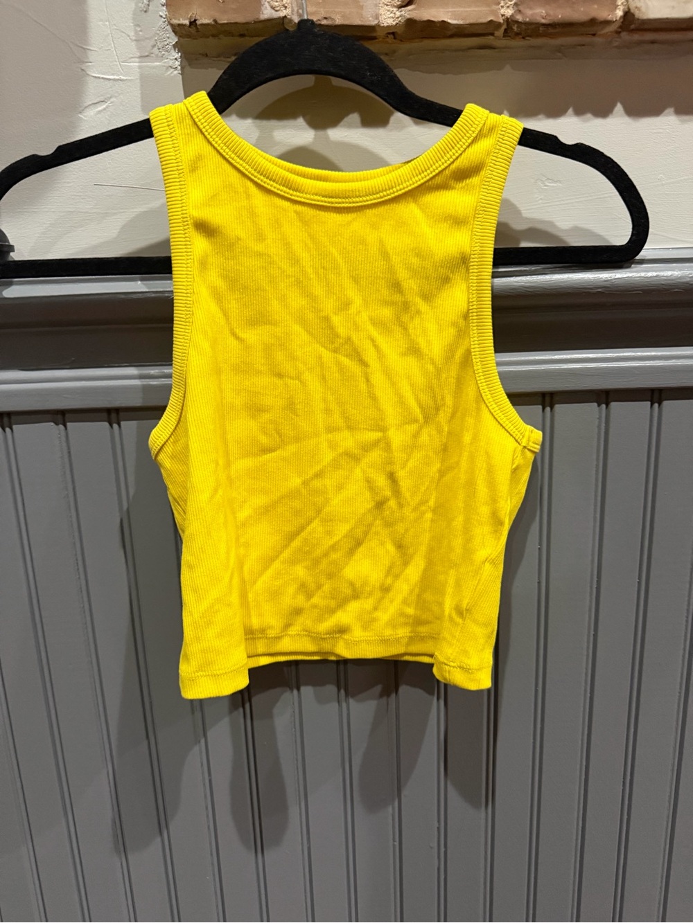 H&M Bright Yellow Ribbed Crop Tank